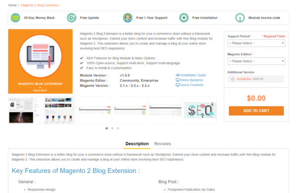 magento 2 blog extension
