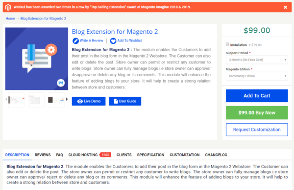 blog manager extension