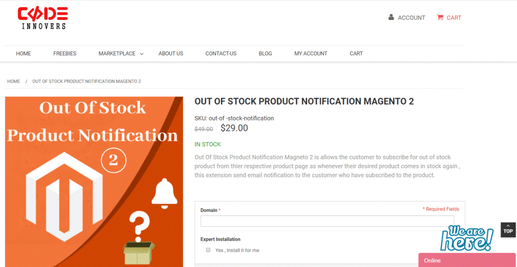 code innovers out of stock notification magento 2 