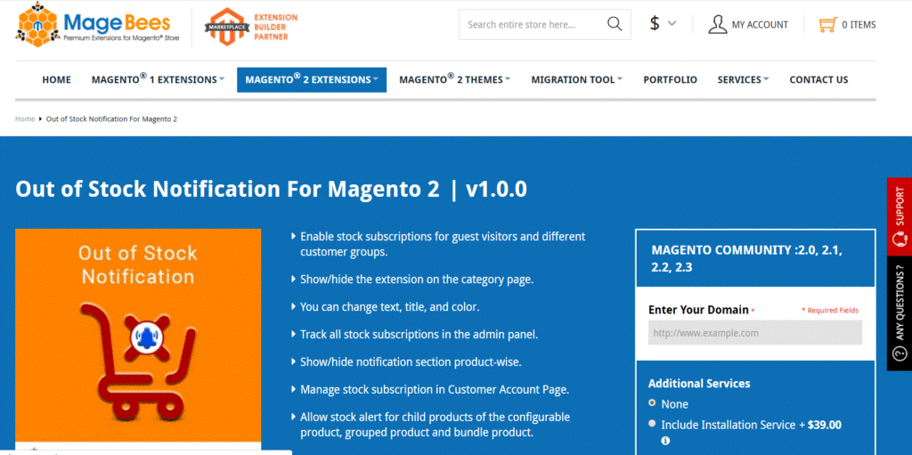 magebees out of stock notification extension for magento 2