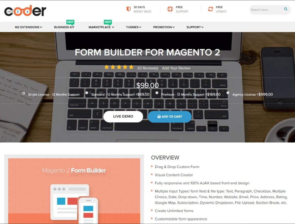 Magento 2 page builder from landofcoder