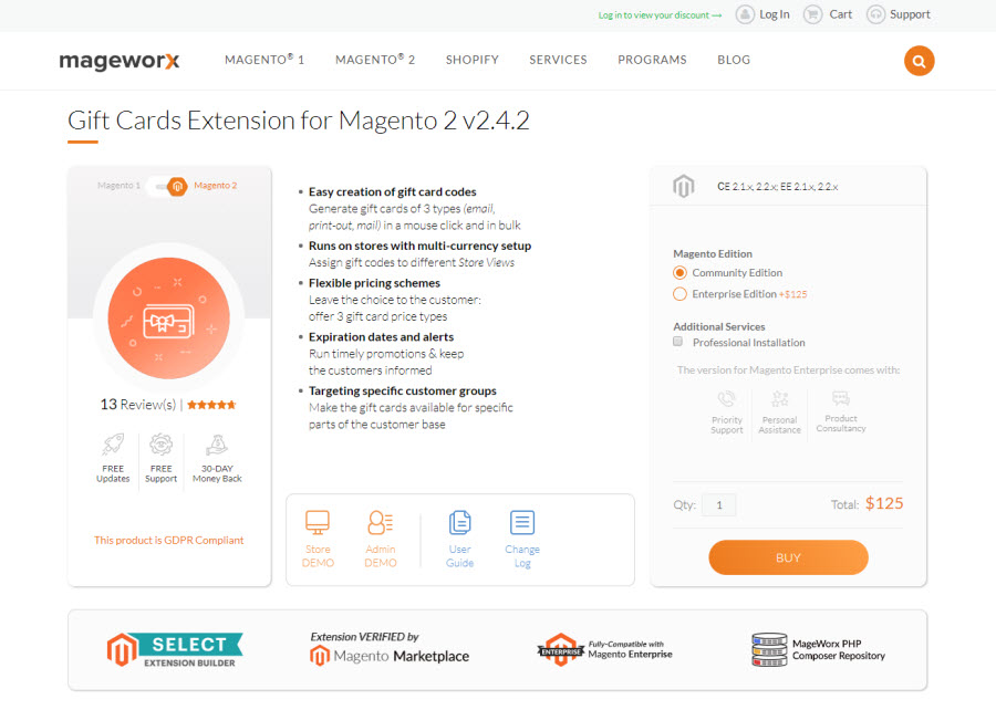 Magento 2 Gift Card Extension By Mageworx