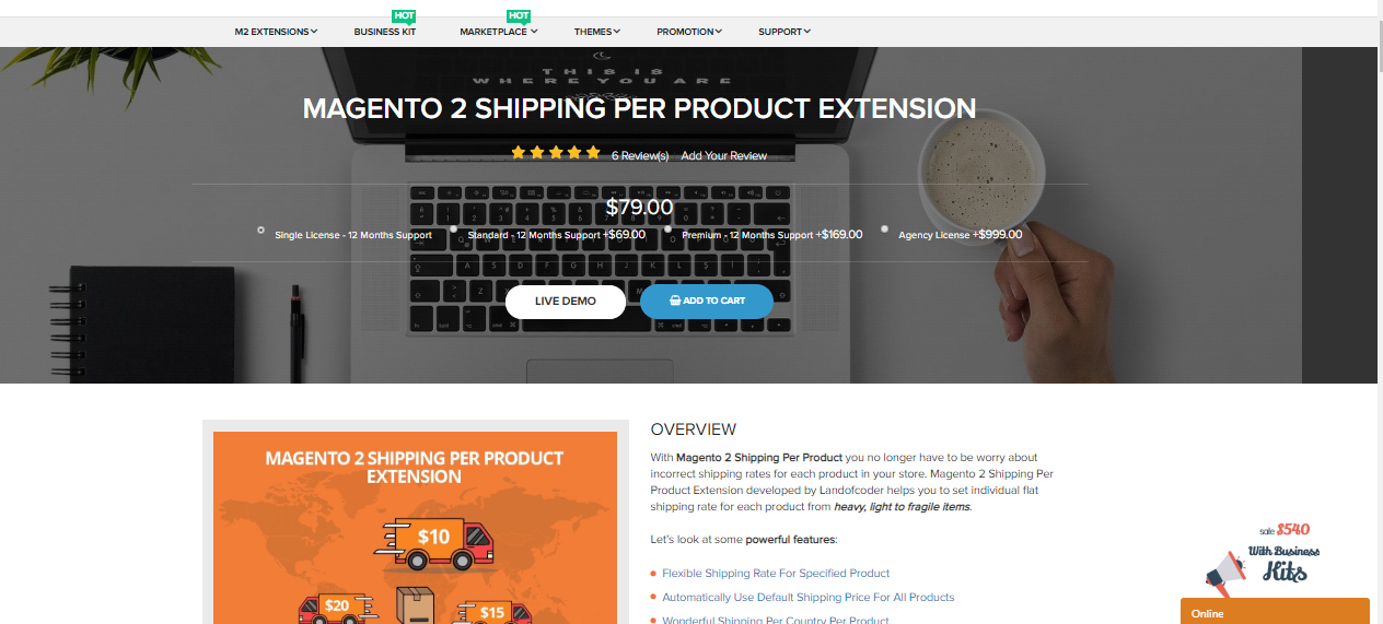 Landofcoder Magento 2 Shipping Per Product