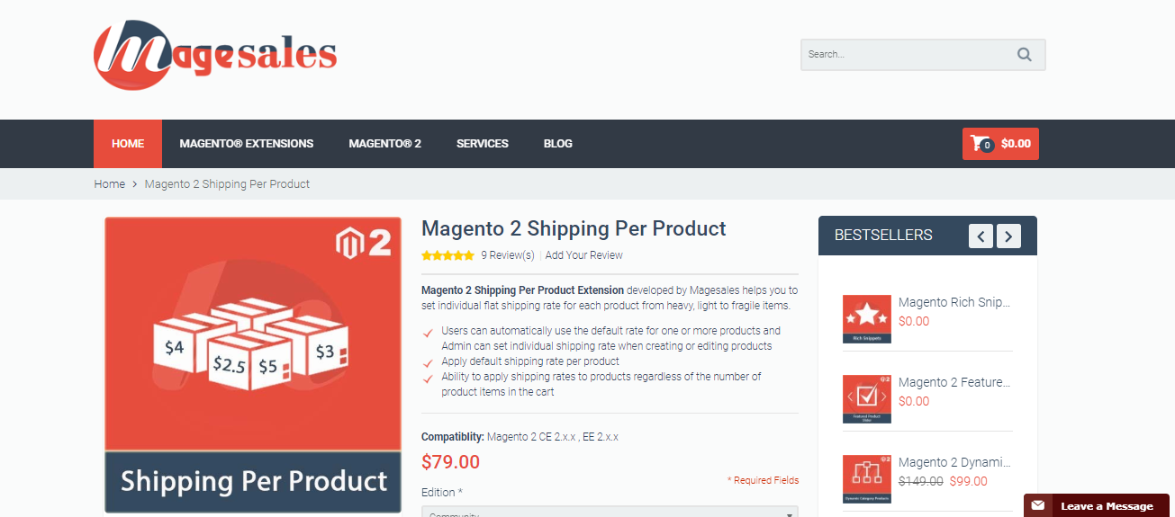 Magento 2 Shipping Per Product collection