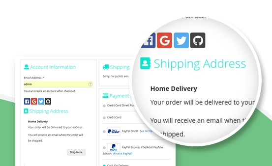ONE-click to select delivery address in the checkout page
