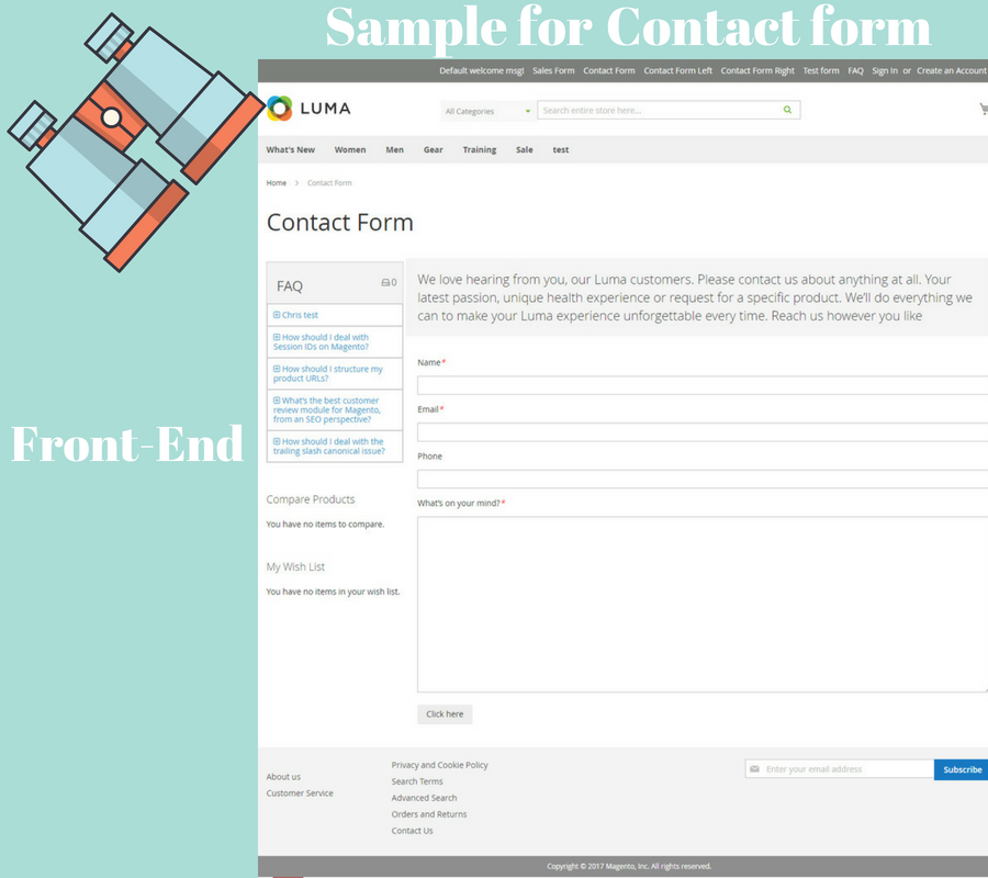 sample for contact form