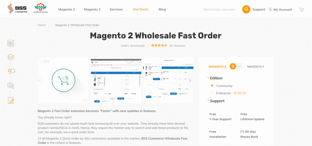bsscommerce wholesale fast order for magento 2 