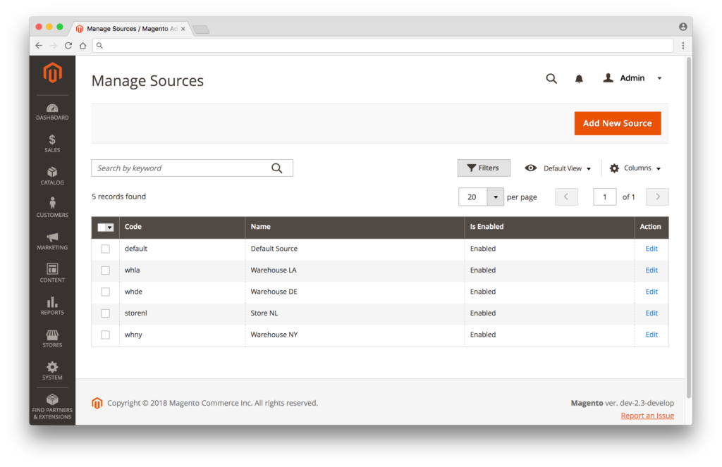 How to Manage Sources in Magento 2 Multi Source Inventory