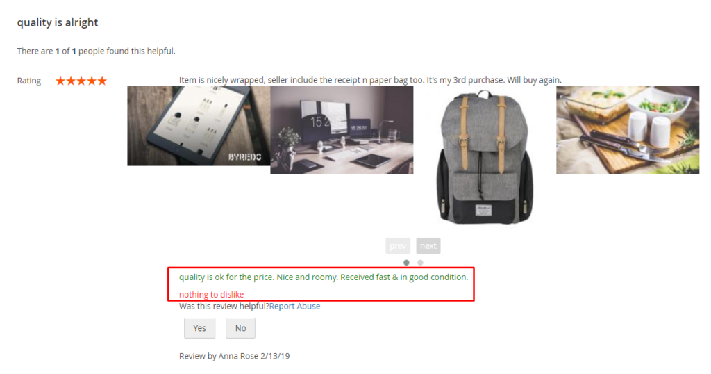 Display customers' feedback on the frontend with advanced magento 2 product reviews