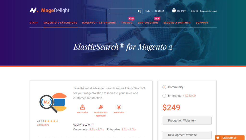 elastic search extension for magento 2 