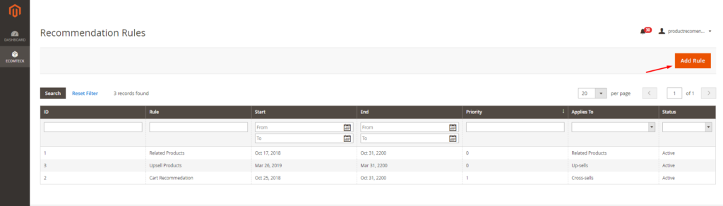 how to add a new recommendation rule with Magento 2 Related product recommendation