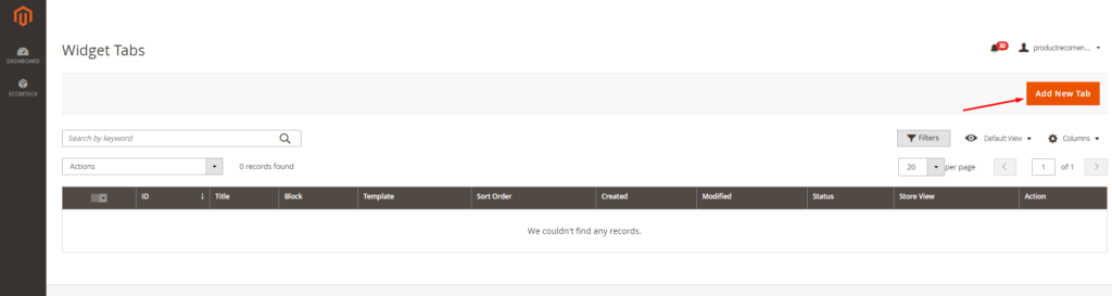 how to add a new recommendation widget tab with Magento 2 Recommended Products Extension 