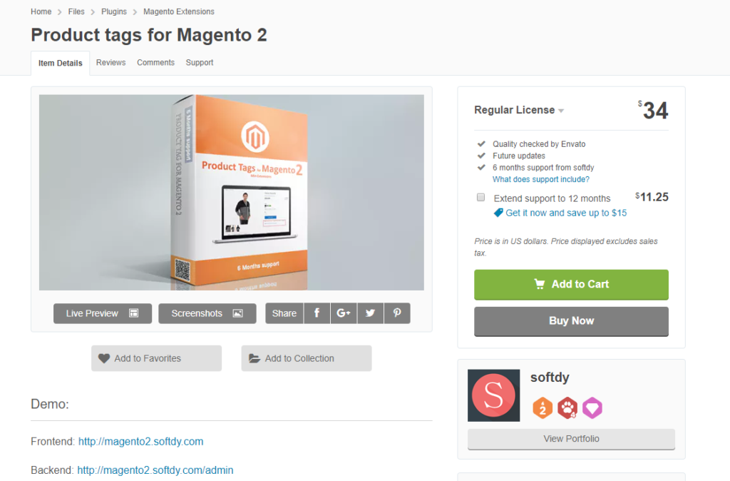 magento 2 product tag