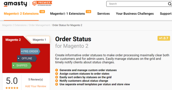 Order status plugin for magento 2