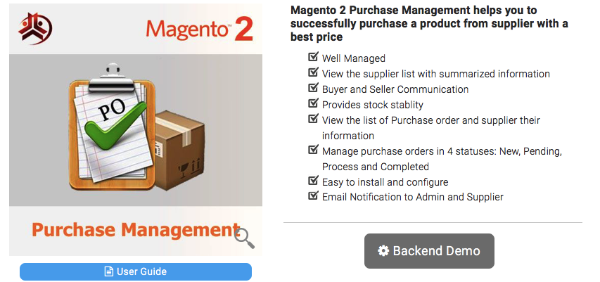magento 2 purchase management