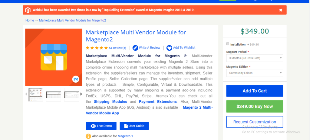 Marketplace multi vendor module for magento 2 