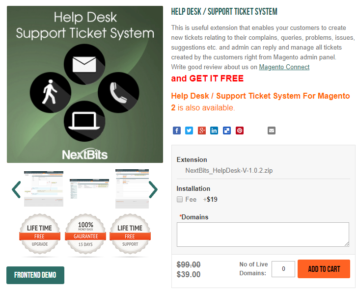 magento 2 help desk / support ticket system 