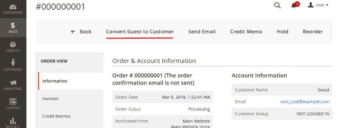convert guest to customer for magento 2