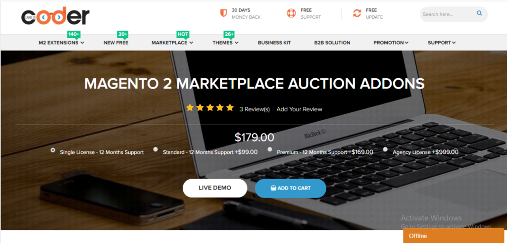 magento 2 marketplace auction addons