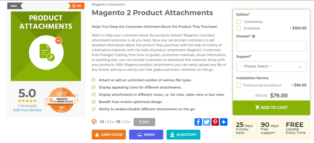 Pixlogix Magento 2 Product Attachment