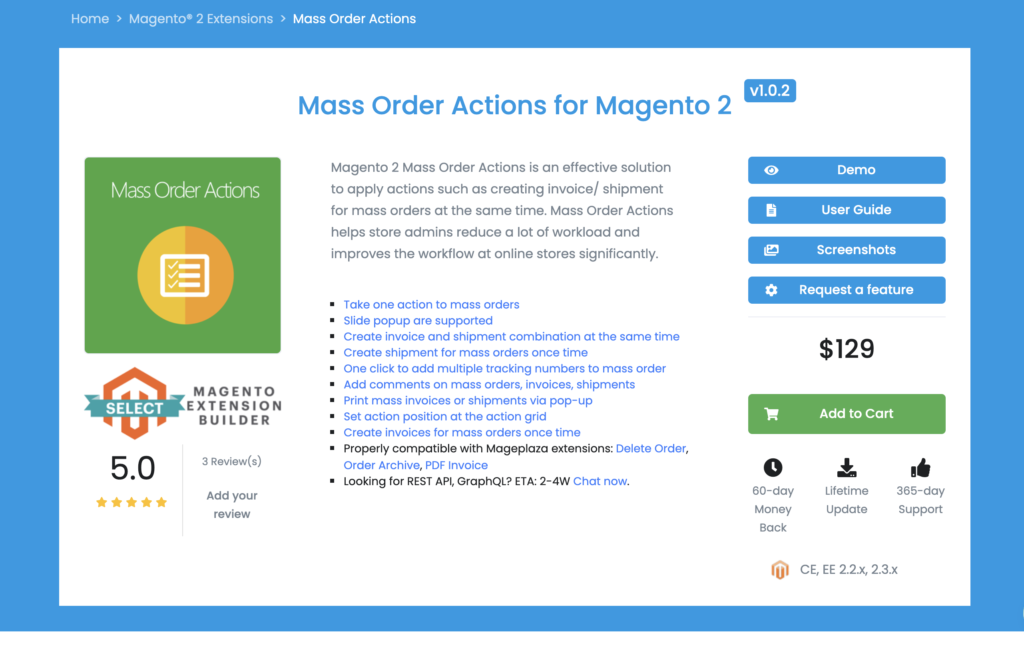 Mass Order Actions for Magento 2 Mageplaza