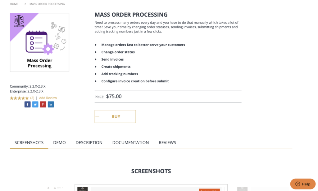 Mass Order Processing MageSide