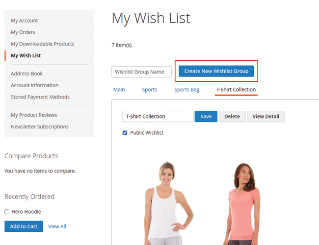 create magento 2 multiple wishlists