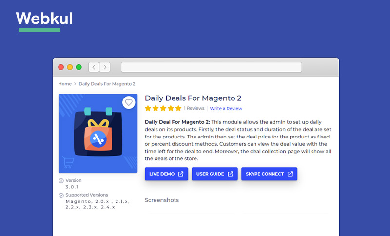 Magento 2 Daily Deal Extension webkul