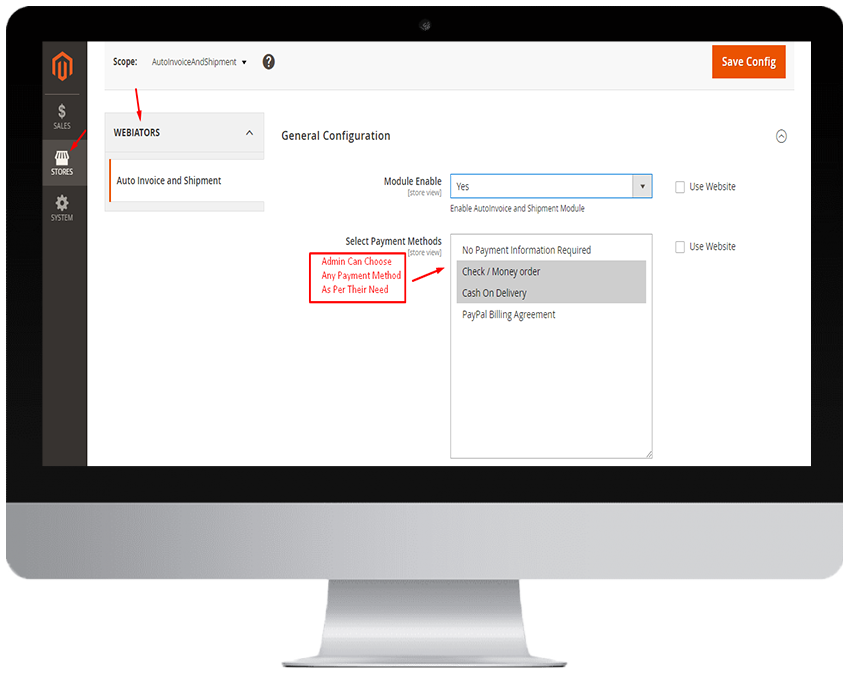 Enable For  Specific Payment Methods
This Magento 2 Extension also gives an option to enable this auto-generated functionality for only specific payment methods.