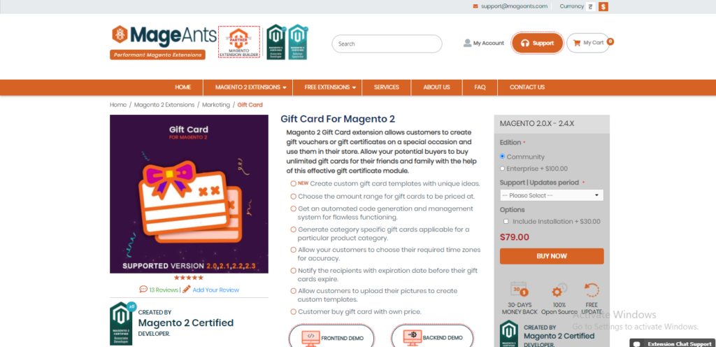 Magento 2 Gift Card extensions by MageAnts