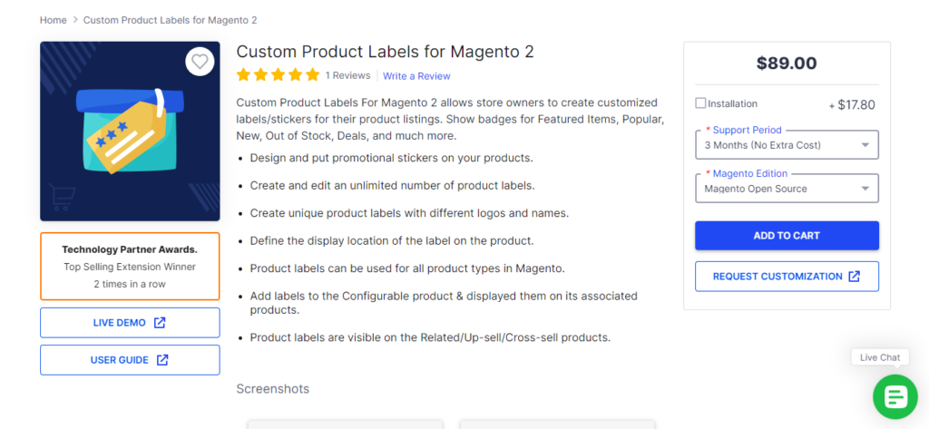 Custom Product Labels for Magento 2 by Webkul