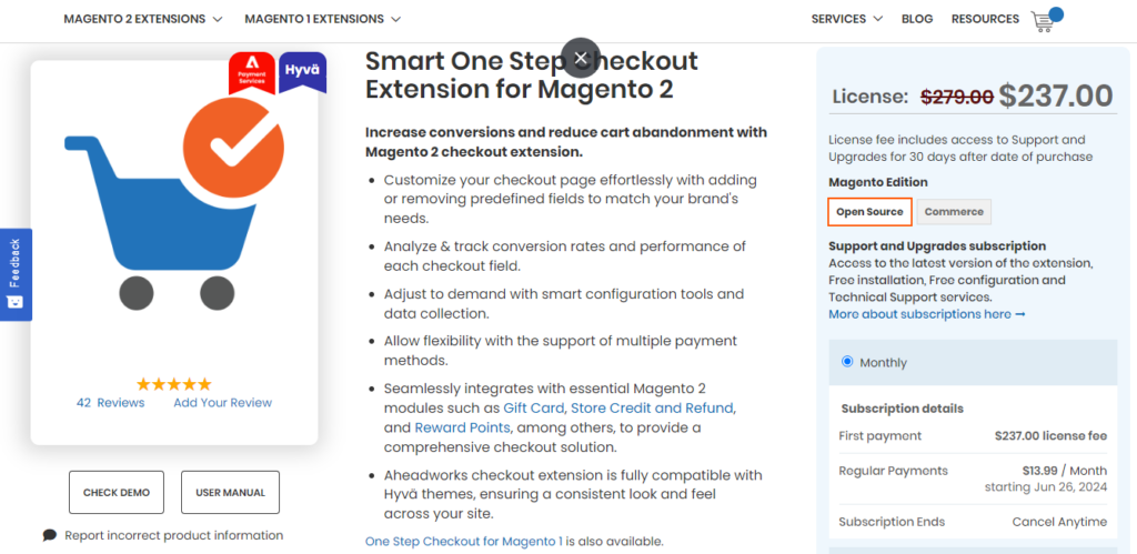 Smart One Step Checkout Extension for Magento 2