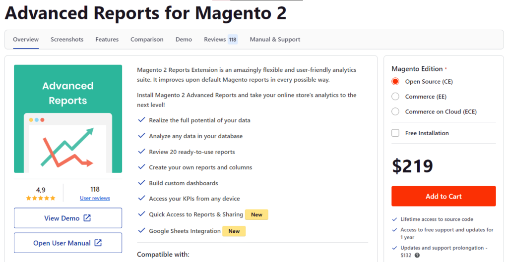 Advanced Reports for Magento 2