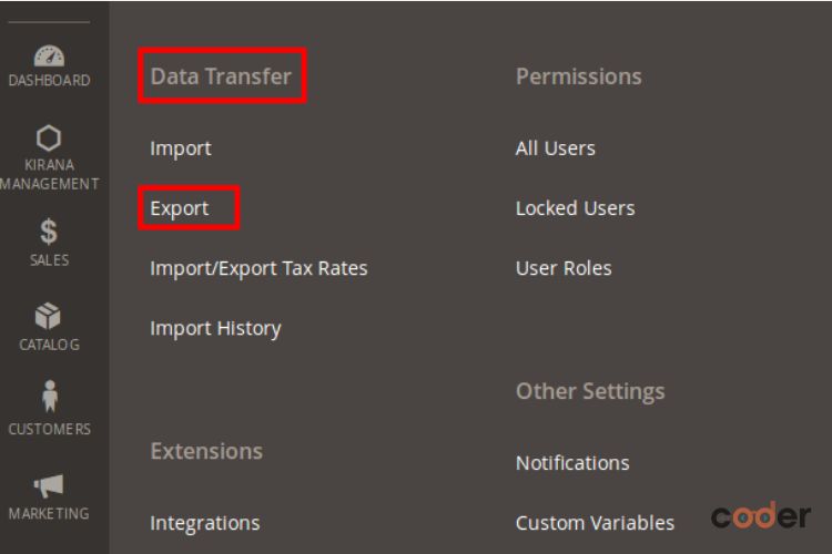 Issue with the export process in Magento 2