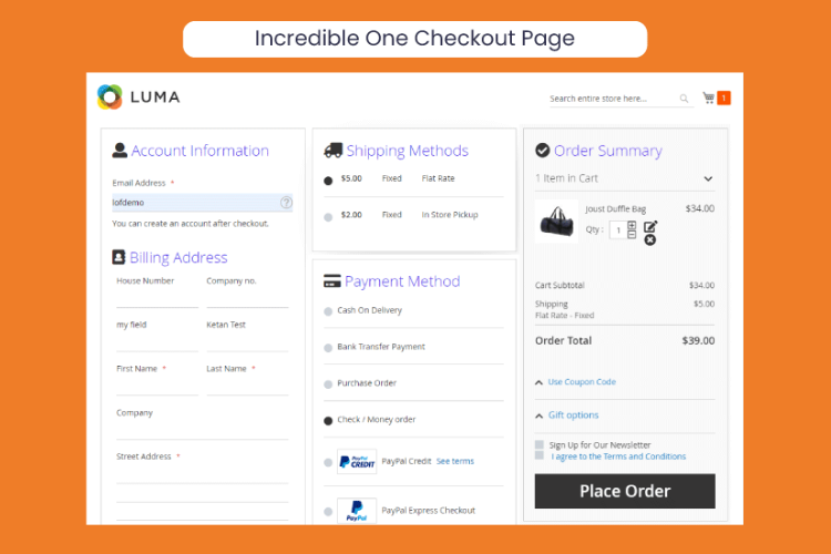 Streamlined the checkout process with the One-step checkout modules