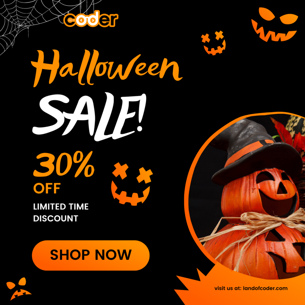 Landofcoder sale off 30% for this Halloween 2024