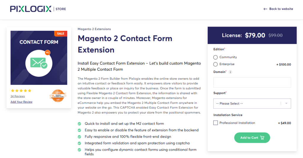 Magento 2 Contact Form Extension by Pixlogix