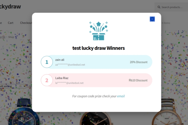 Lucky Draw winner announcement testing 