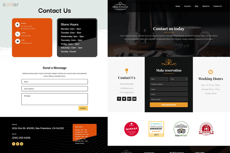 Contact details page/section is a crucial part of a restaurant website